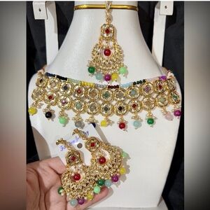 Pakistani/Indian traditional jewelry choker necklace set